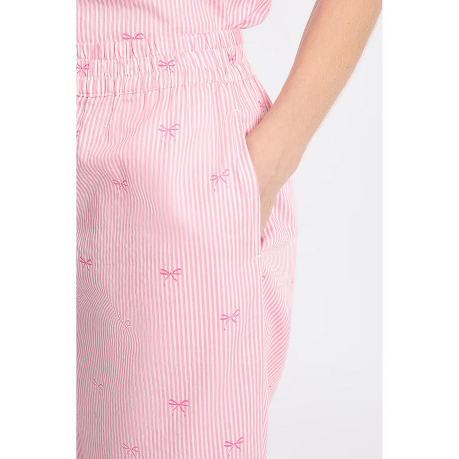 Etam Pantaloni pigiama a righe con stampa fiocco  