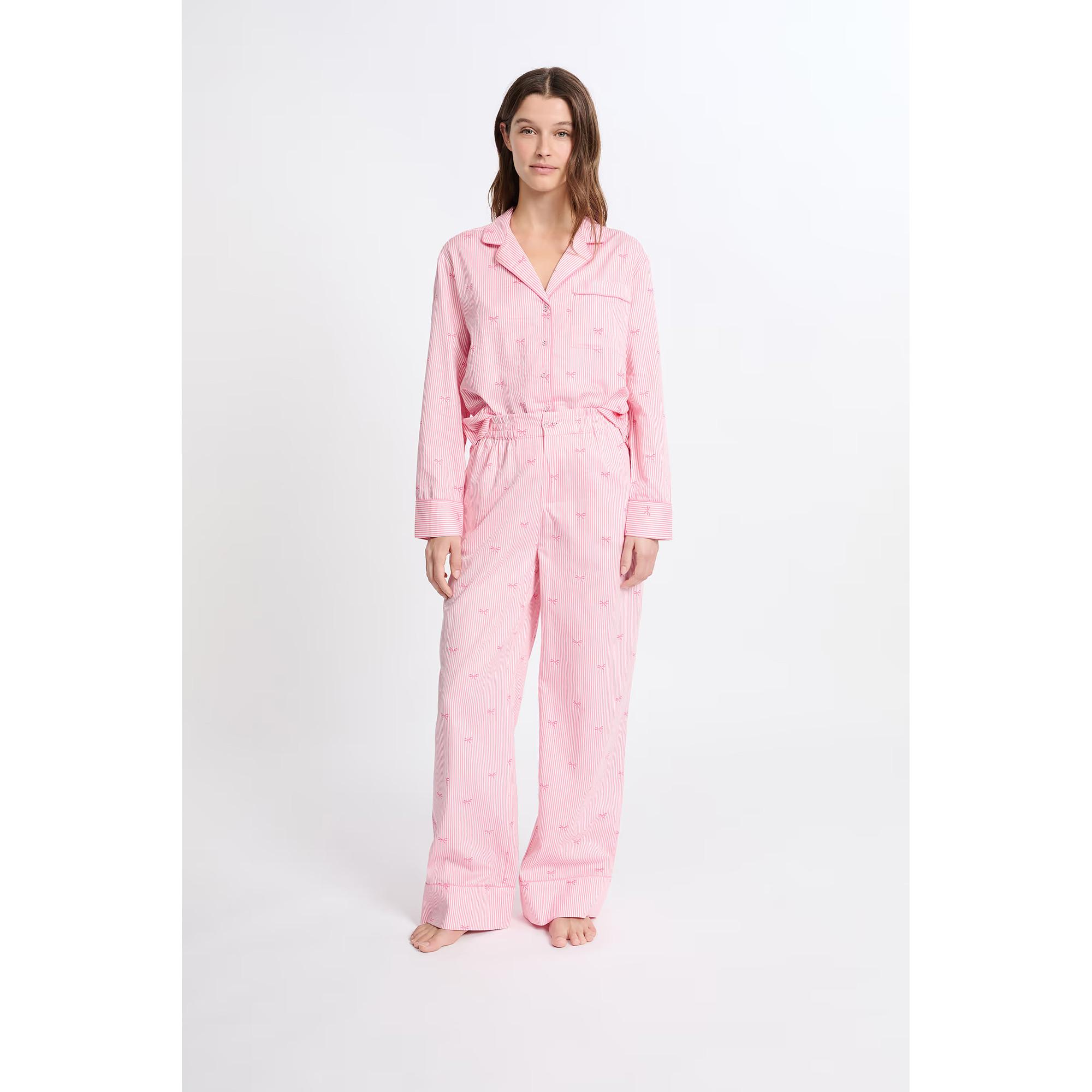 Etam Pantaloni pigiama a righe con stampa a fiocco  