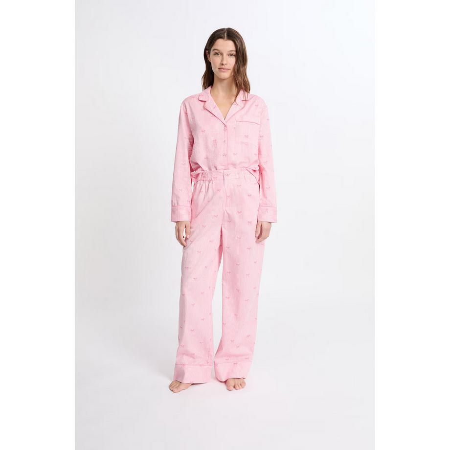 Etam Pantaloni pigiama a righe con stampa fiocco  