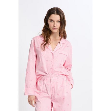 Etam Camicia da pigiama a righe con stampa a fiocco  