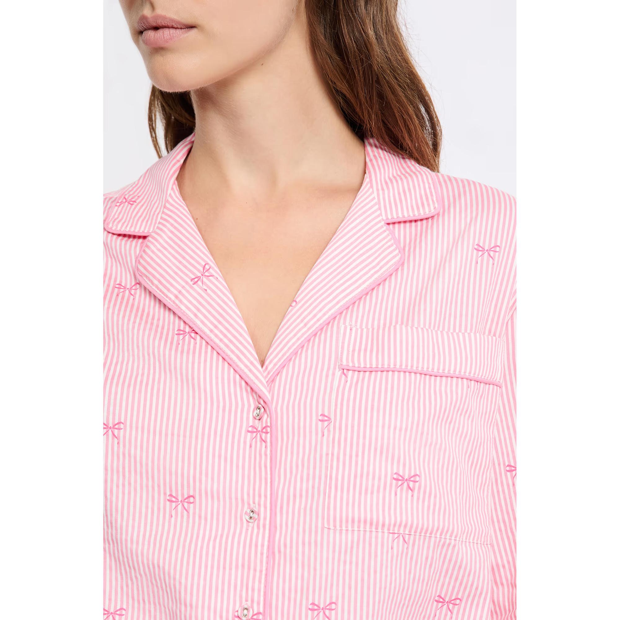 Etam Camicia da pigiama a righe con stampa a fiocco  