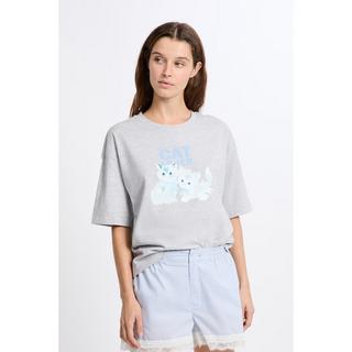 Etam T-shirt pigiama con stampa gatto  