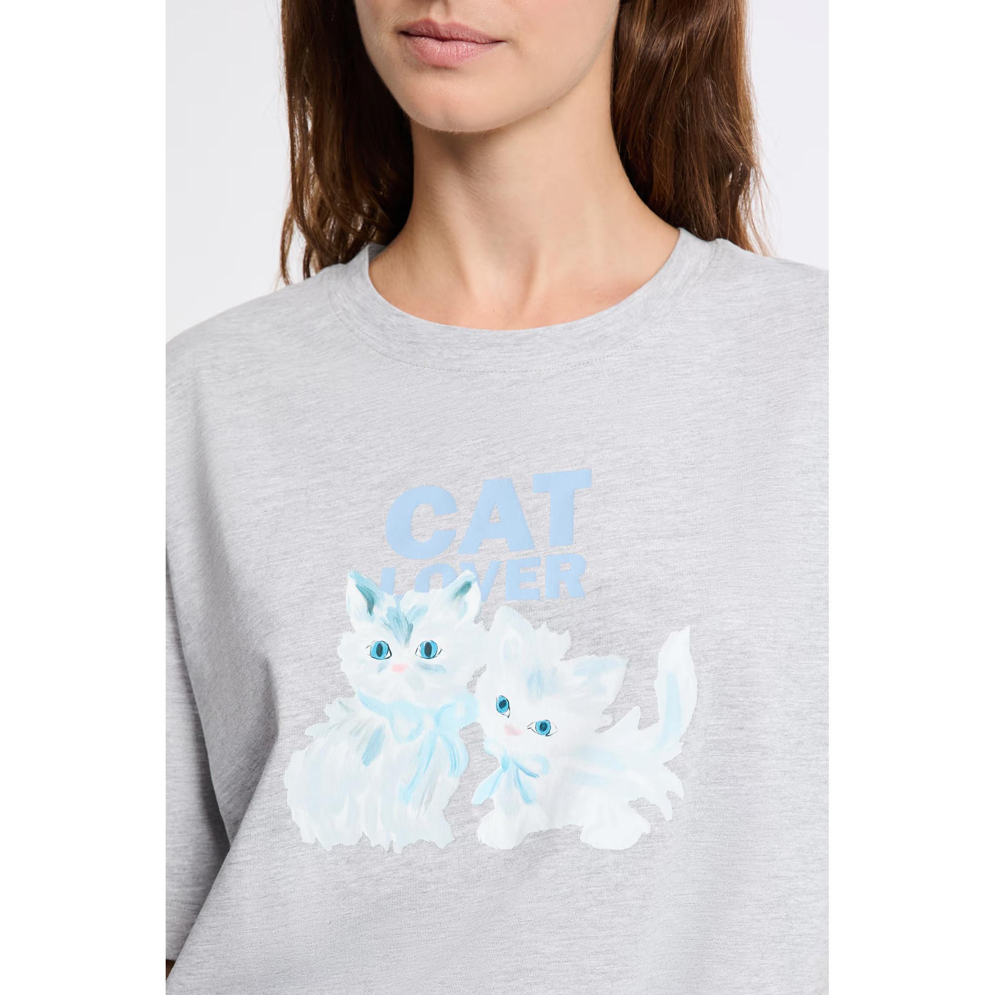 Etam T-shirt pigiama con stampa gatto  