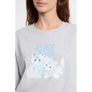 Etam T-shirt pigiama con stampa gatto  