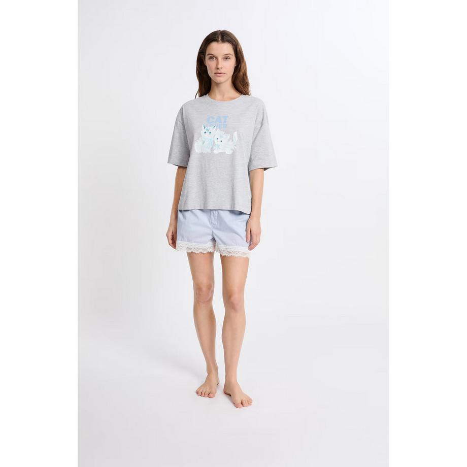 Etam T-shirt con stampa gatto  
