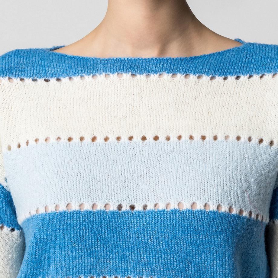 VILA Gestreifter U-Boot-Ausschnitt Pullover  