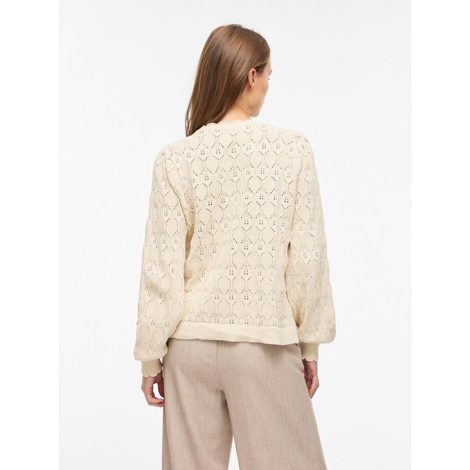 VILA Cardigan en maille à bord festonné  