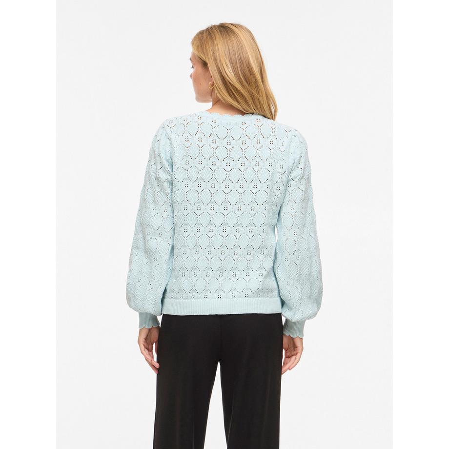 VILA Cardigan con Bordo Festonato  
