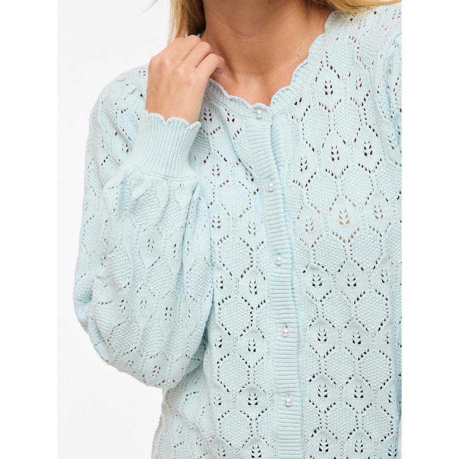 VILA Cardigan con Bordo Festonato  