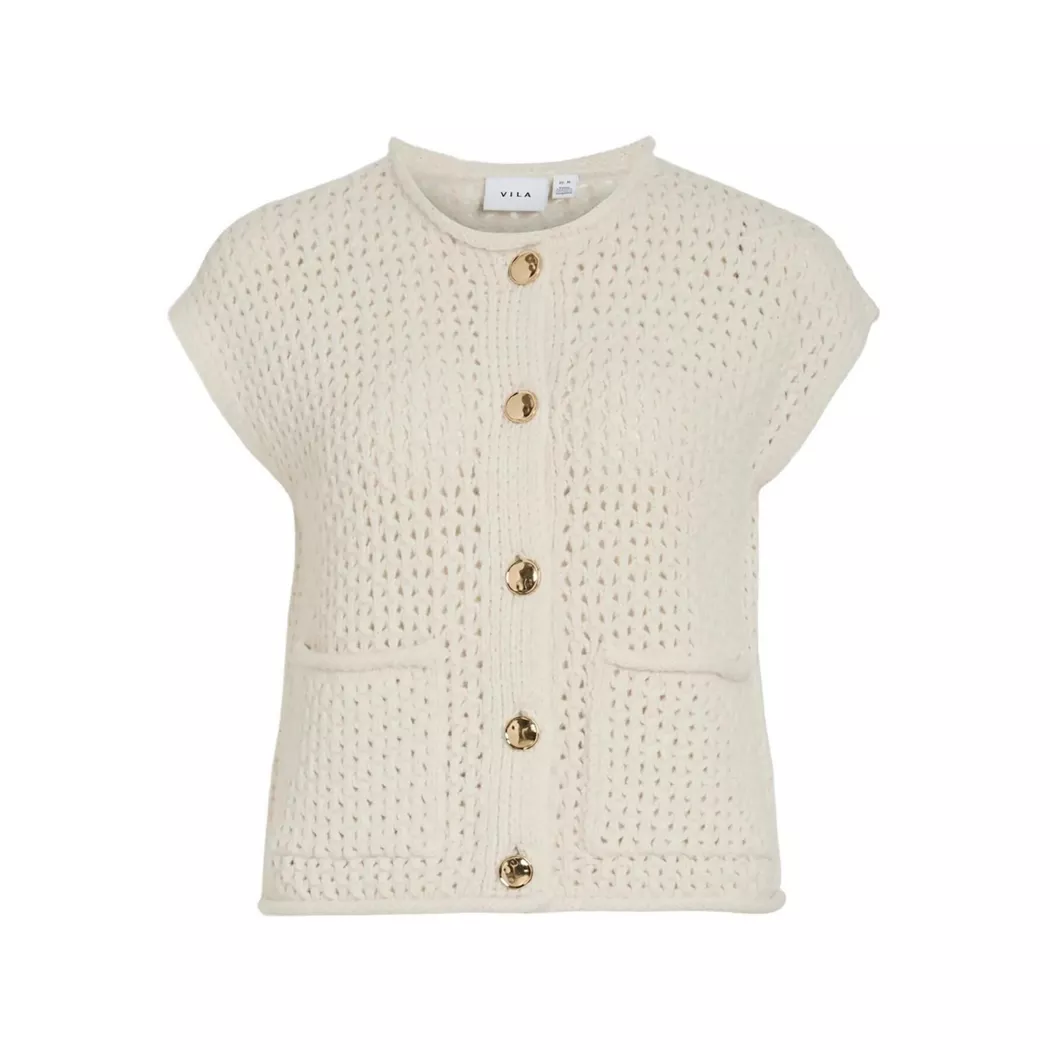 VILA - Gilet, für Damen, Ecru, Größe L