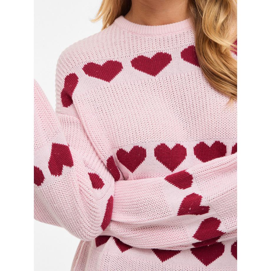 VILA Maglione con motivo a cuore e vestibilità rilassata  