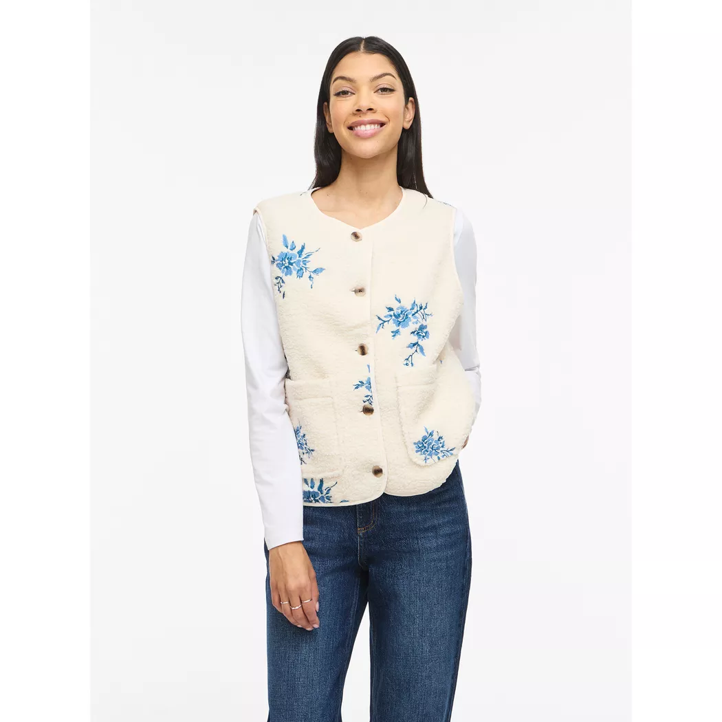 VILA - Gilet, für Damen, Ecru, Größe 34