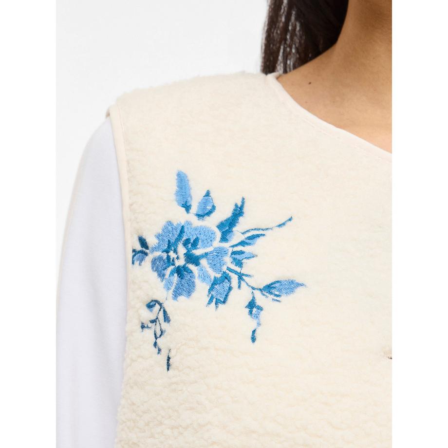 VILA Gilet en polaire brodé floral  