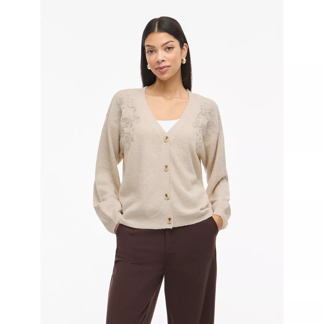 VILA - Cardigan, für Damen, Creme, Größe M