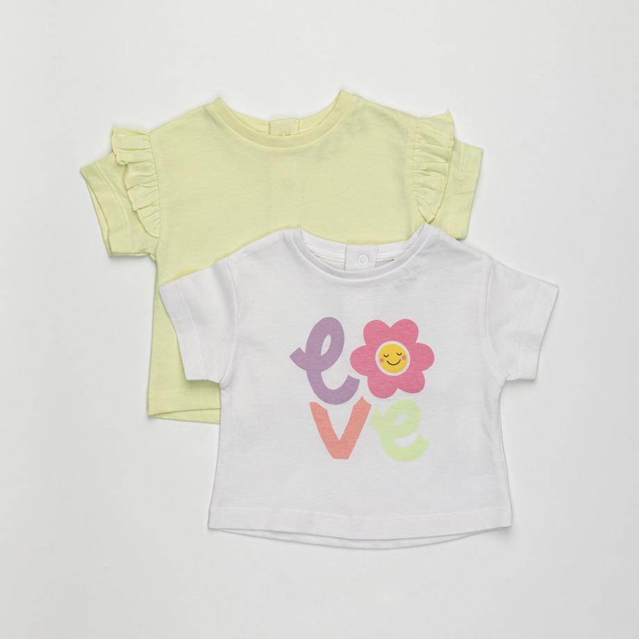 T-shirt, maniche corte, 2-pack