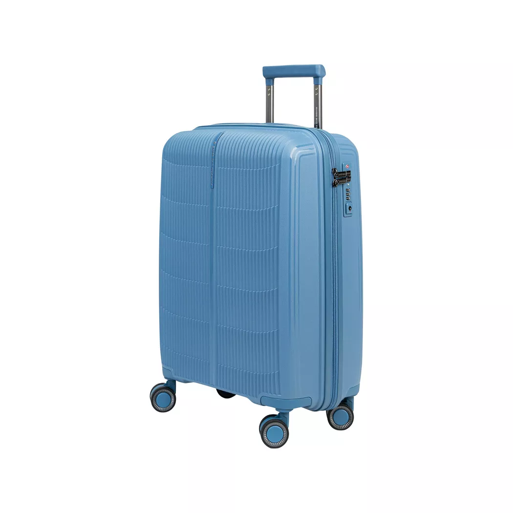 Swiss Bag Company 55 CM Hard Shell Suitcase Blue