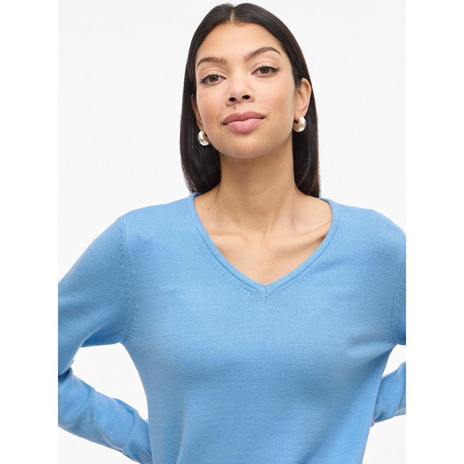 VILA Pull Col V Côtes  