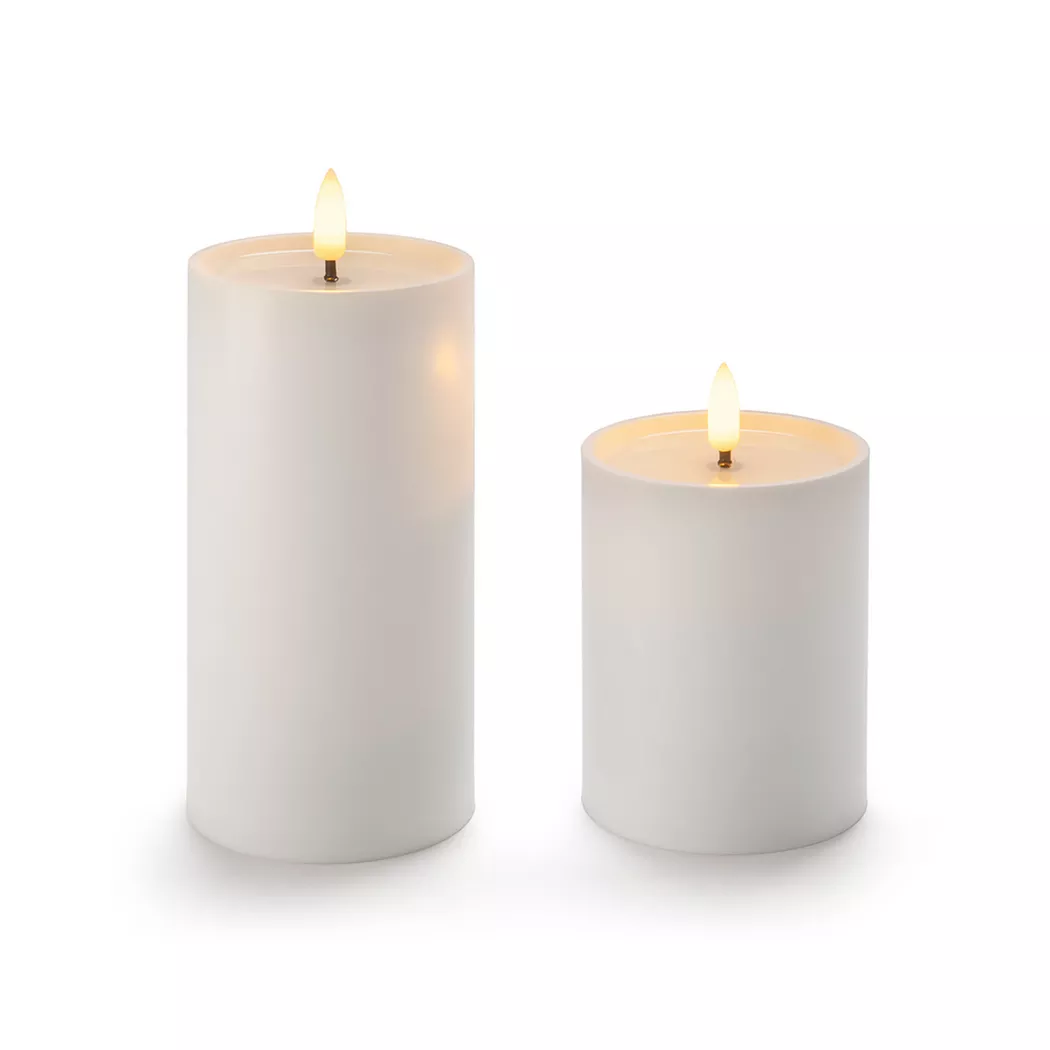 STT - LED Zylinderkerze, 2 Stück, Weiss 2