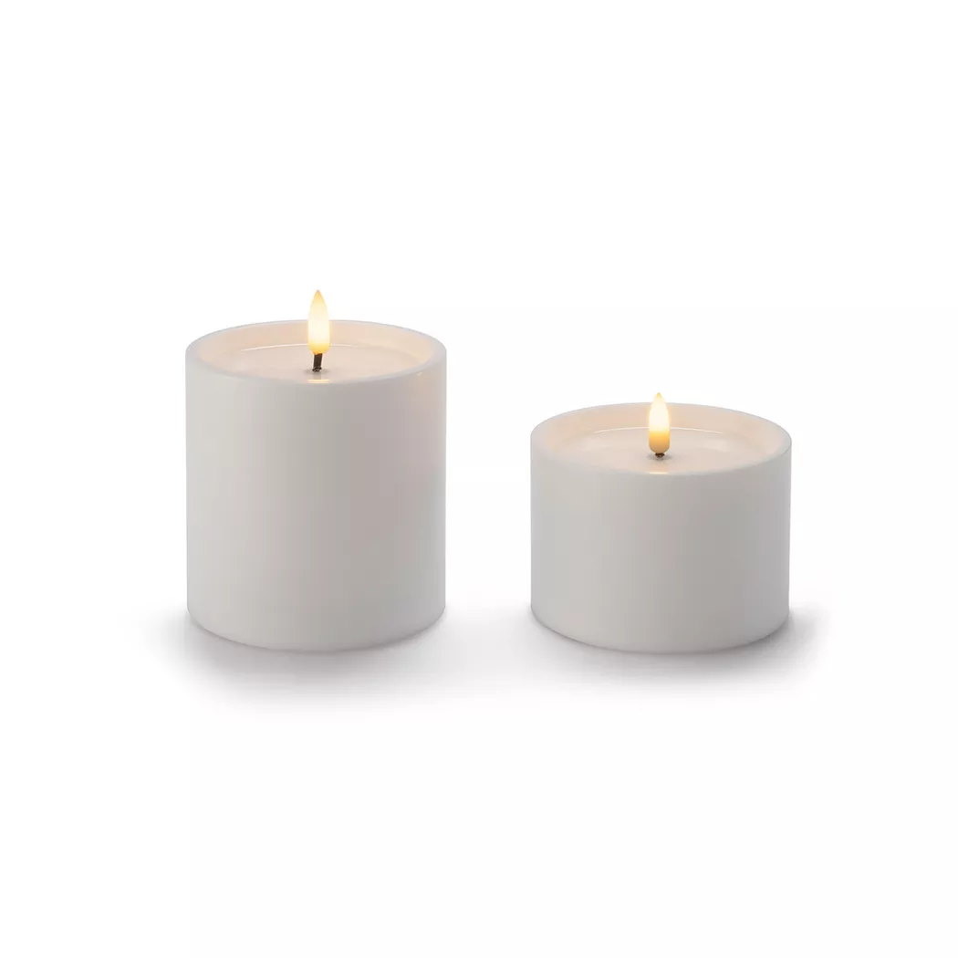 STT - LED Zylinderkerze, 2 Stück, Weiss 3