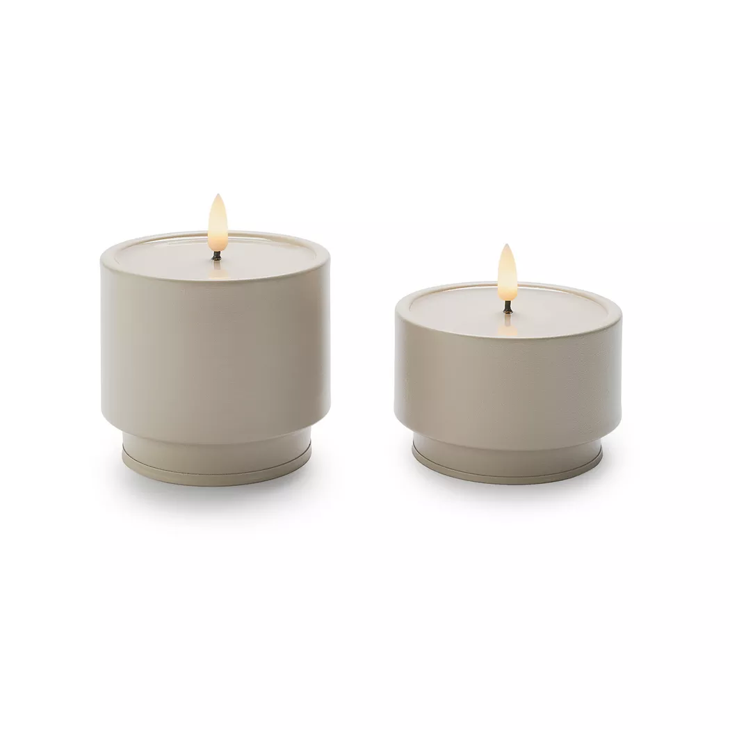 STT - LED Zylinderkerze, 2 Stück, Beige