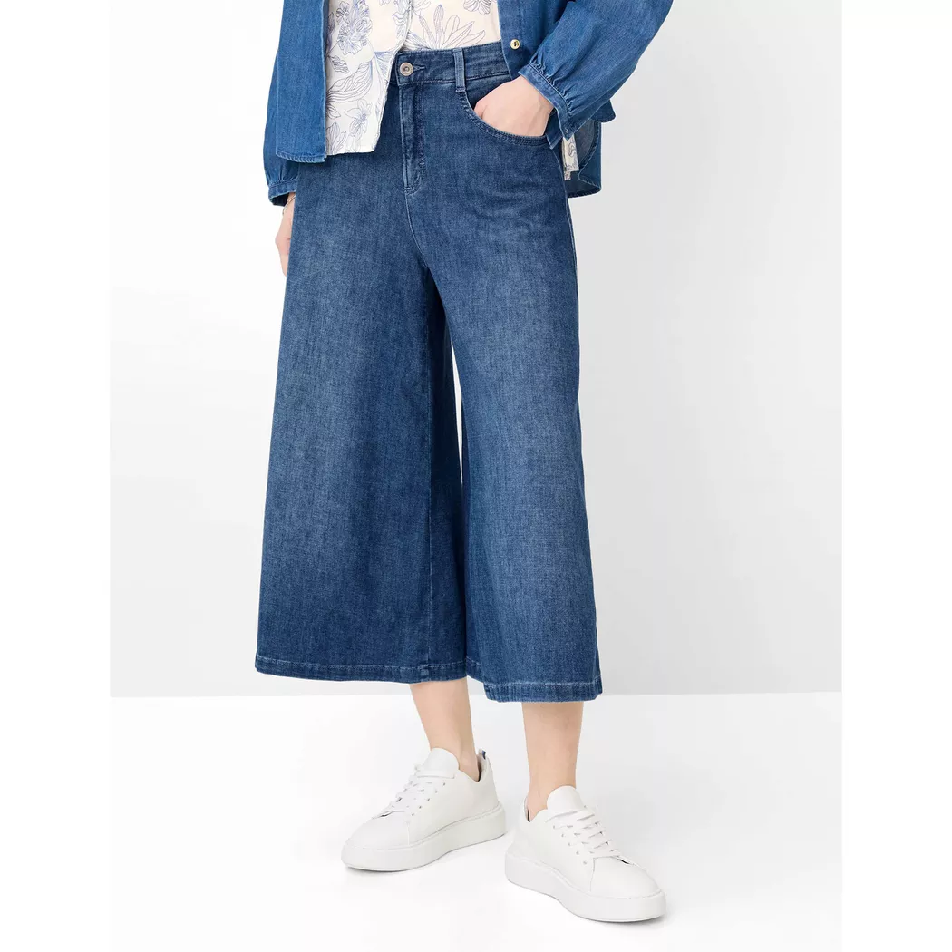 Röhrenjeans BRAX "Style MELLI S", Damen, Gr. 38, Normalgrößen, blau, Denim/Jeans, 91% Baumwolle, 7% Elastomultiester, 2% Elasthan, Jeans
