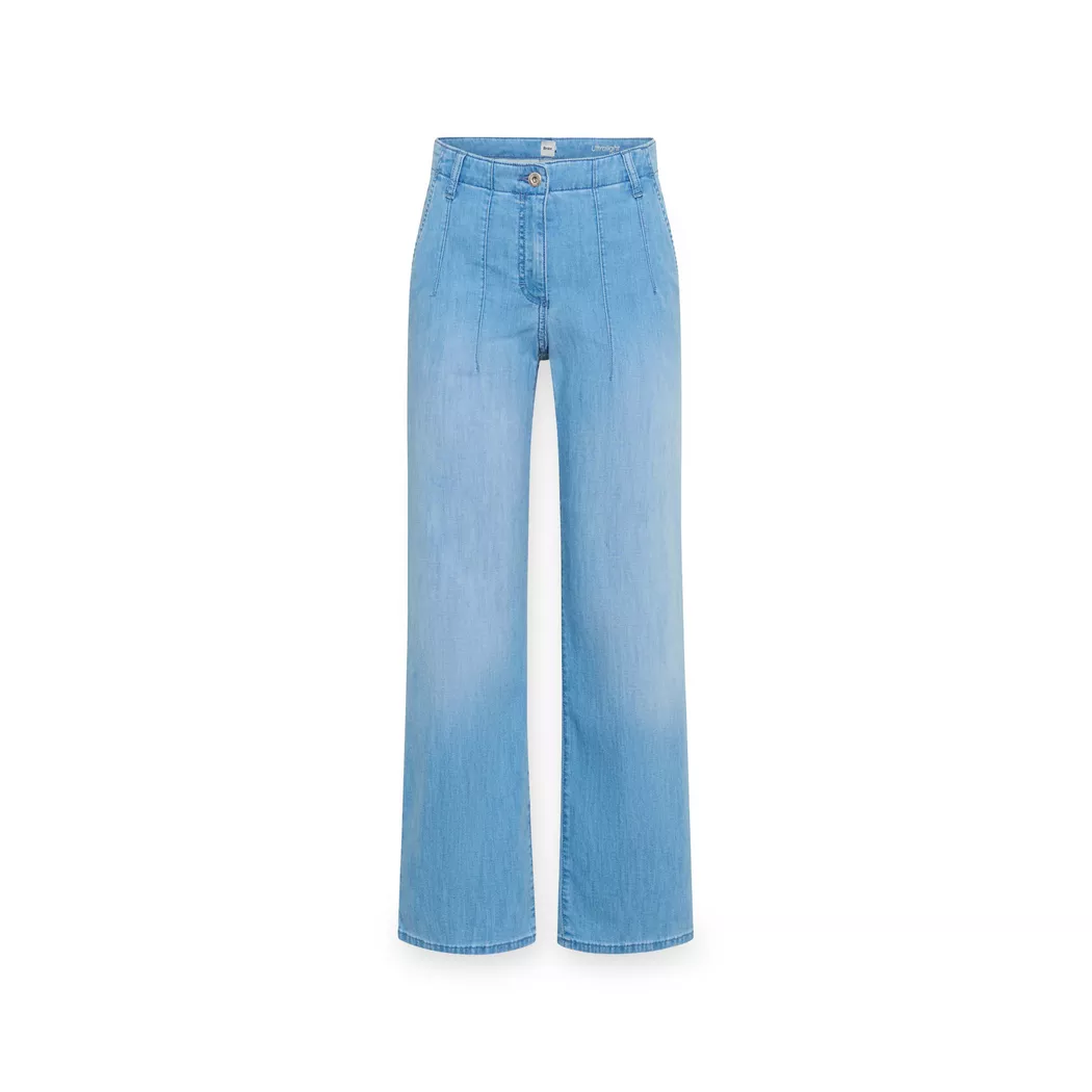5-Pocket-Jeans BRAX "Style MAINE S", Damen, Gr. 46, Normalgrößen, hellblau, Denim/Jeans, 75% Baumwolle, 17% Polyester, 5% Elastomultiester, 3% Elasthan, Jeans 5-Pocket-Jeans