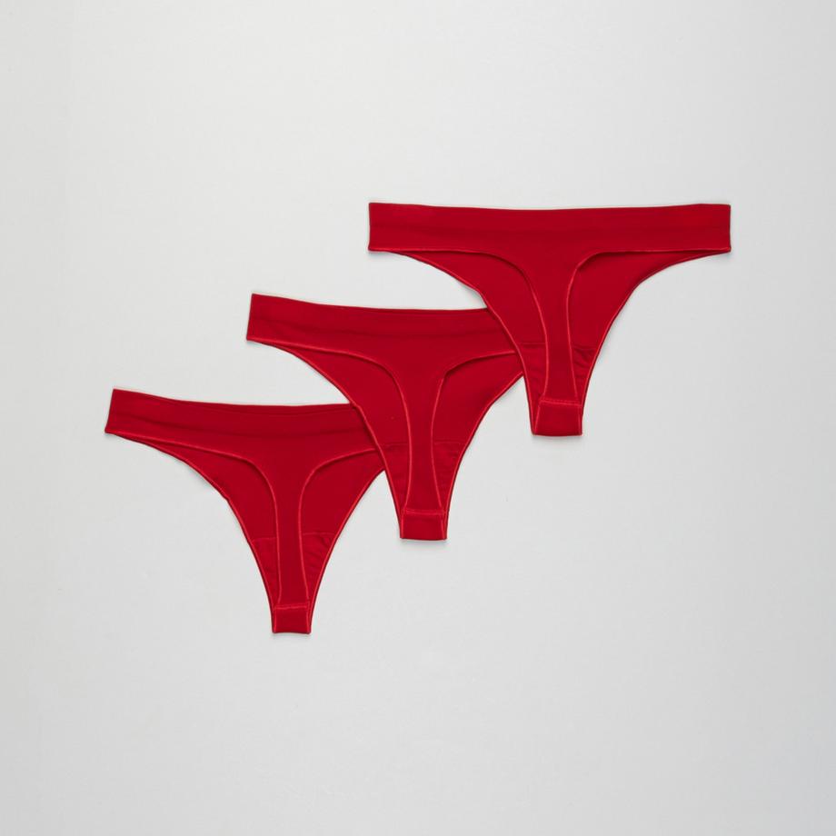 Only Lingerie Vicky Rib Seamless String Lot de 3  