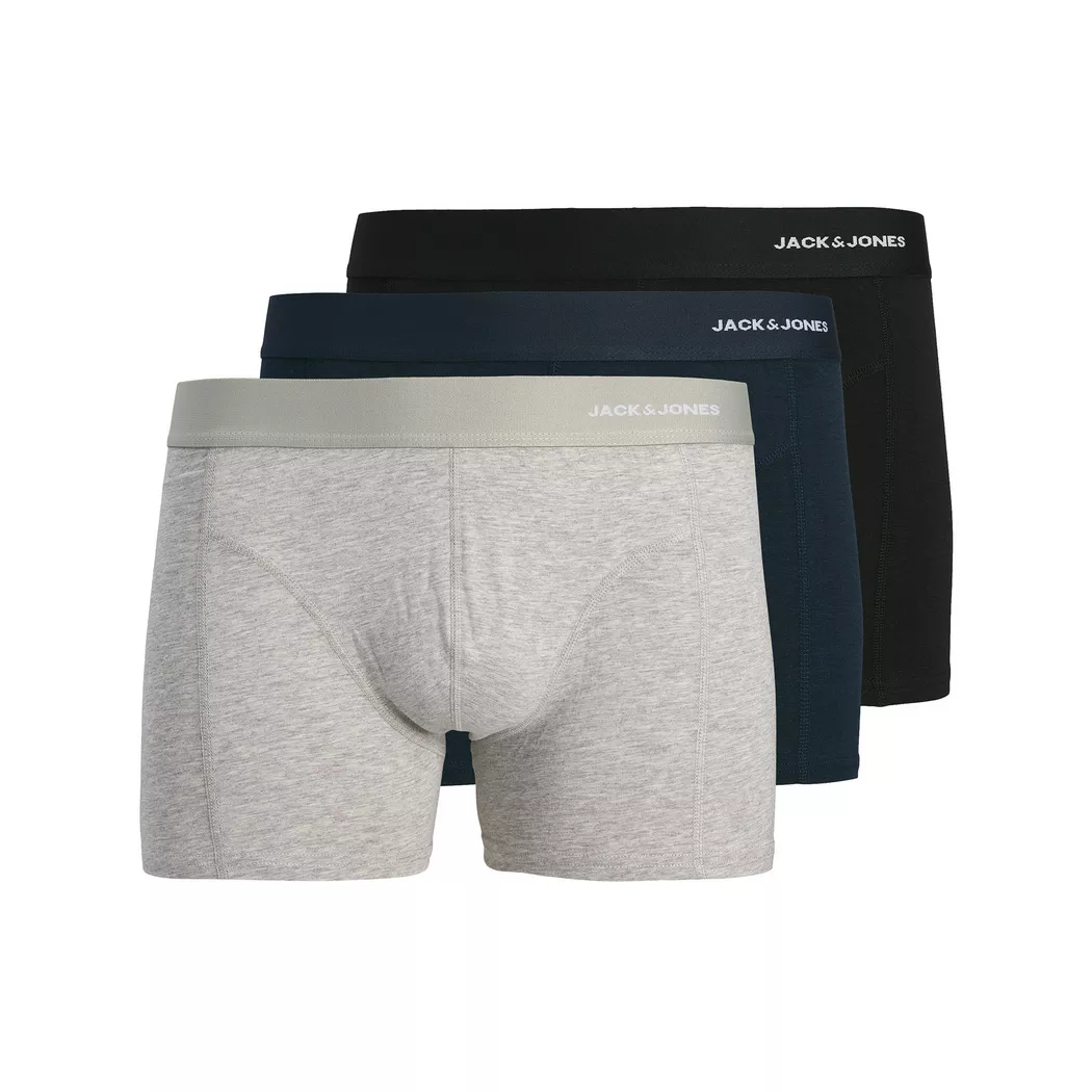 Webboxer JACK & JONES "Web-Boxershorts JACMILANO WOVEN BOXERS 3 PACK 3er Pack", Herren, Gr. XL, schwarz (schwarz, grau), Obermaterial: 100% Baumwolle CO., Unterhosen 6
