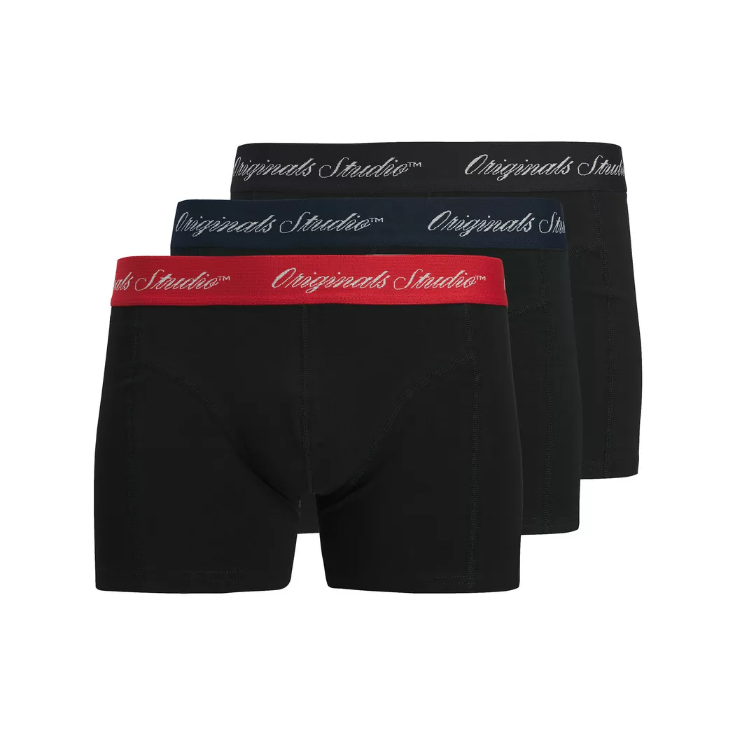 Jack & Jones Milano Boxer 3 Pack Chambray Blue/Striped/Checks L