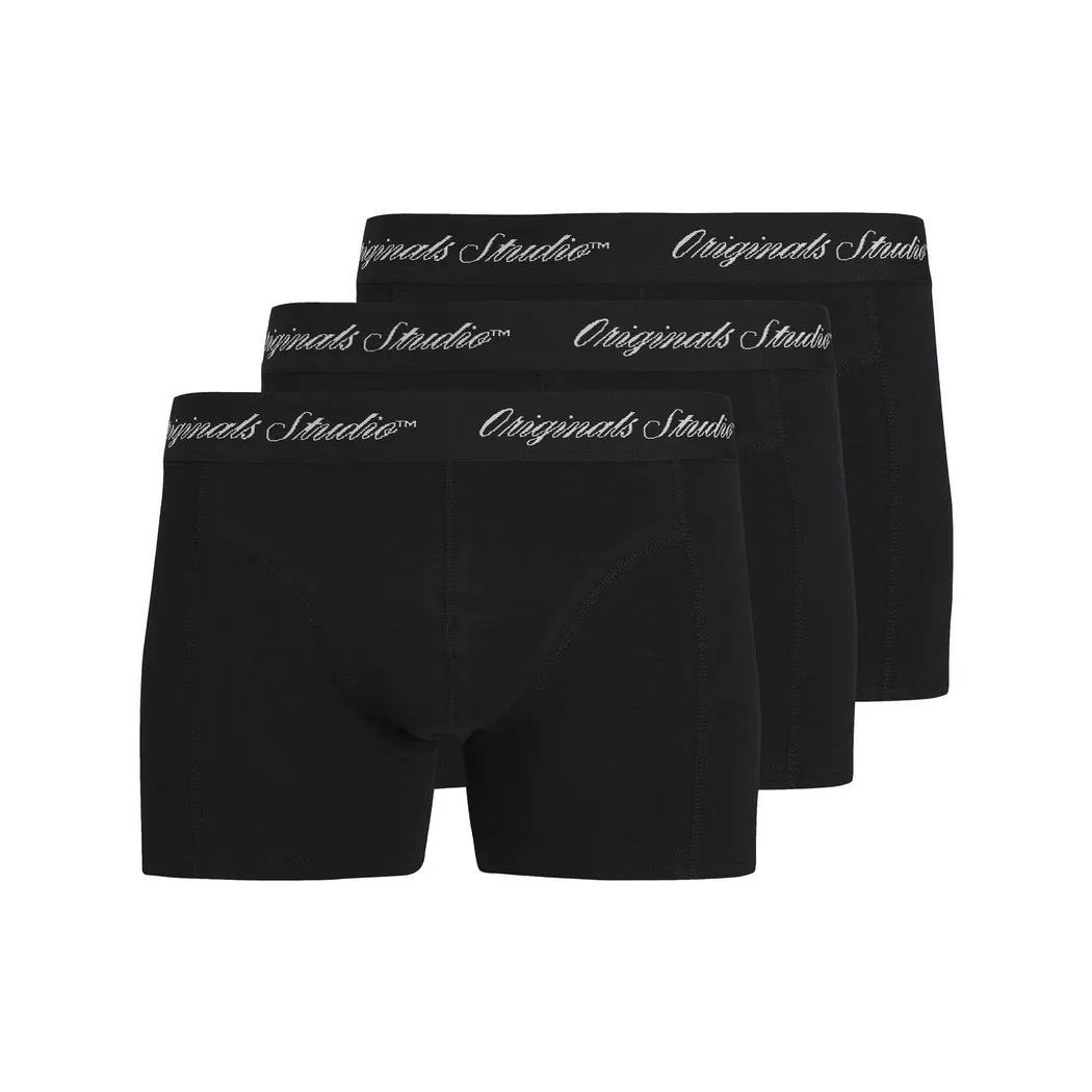 Webboxer JACK & JONES "Web-Boxershorts JACMILANO WOVEN BOXERS 3 PACK 3er Pack", Herren, Gr. XL, schwarz (schwarz, grau), Obermaterial: 100% Baumwolle CO., Unterhosen 3