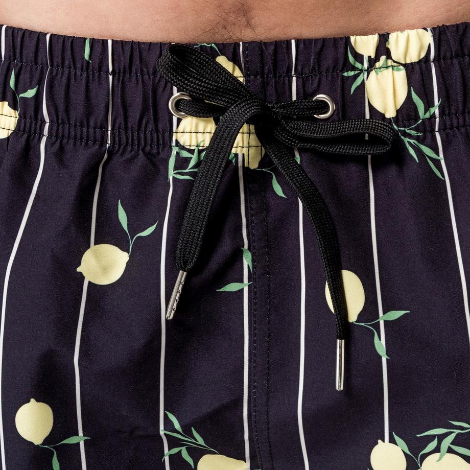 Manor Man Short de bain imprimé citron rayé  