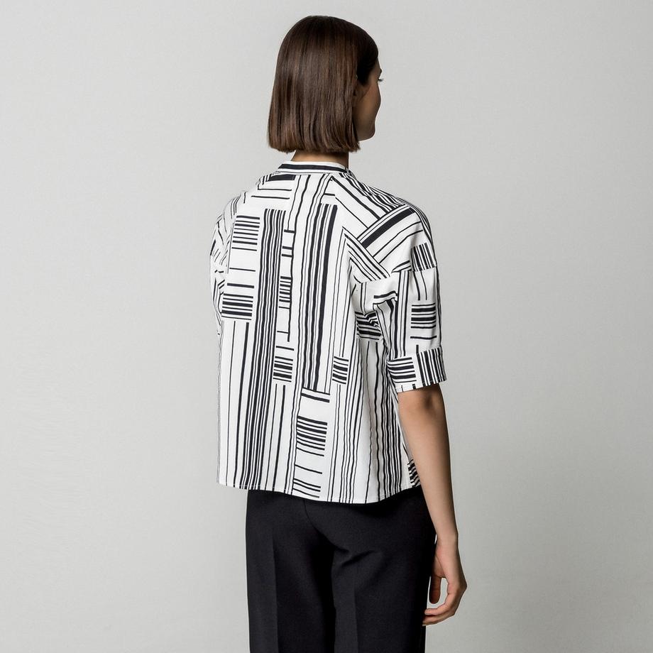 Manor Woman Chemisier à motif rayé abstrait  
