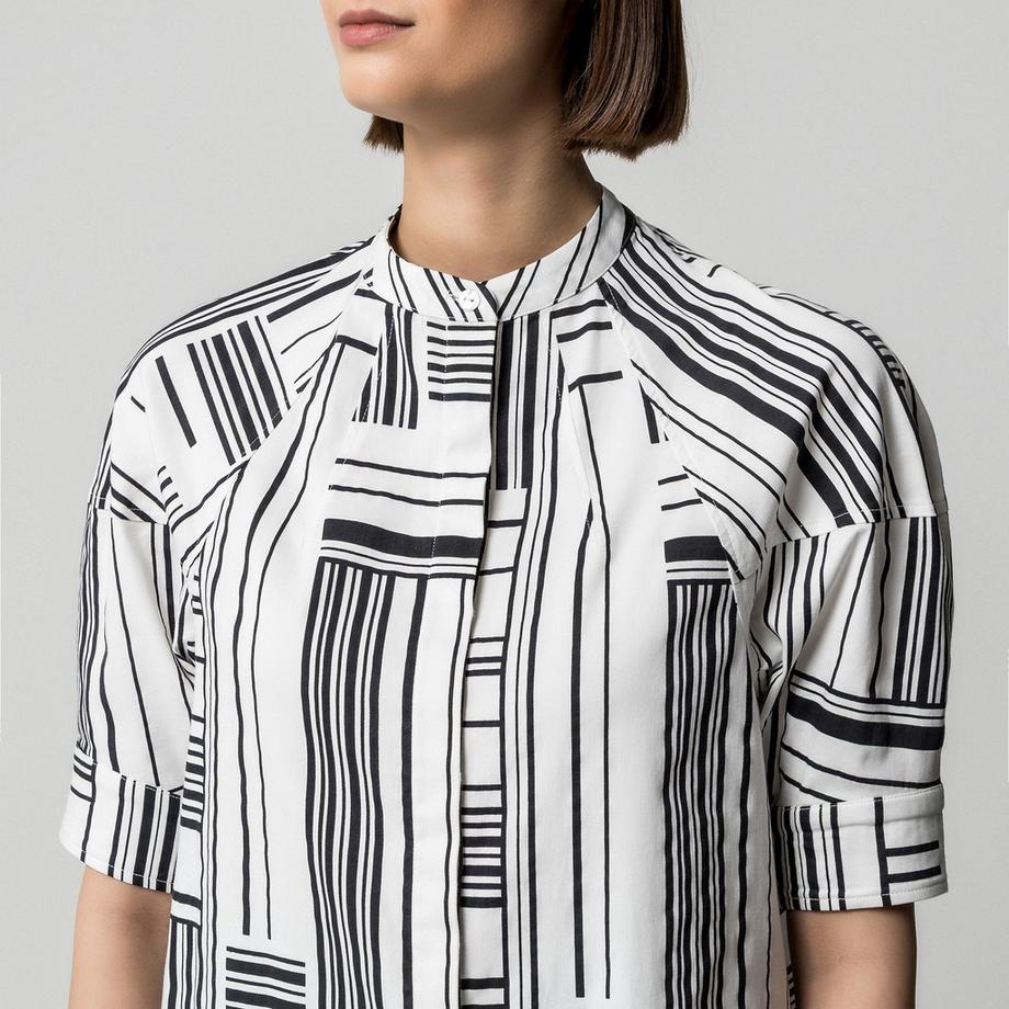 Manor Woman Chemisier à motif rayé abstrait  