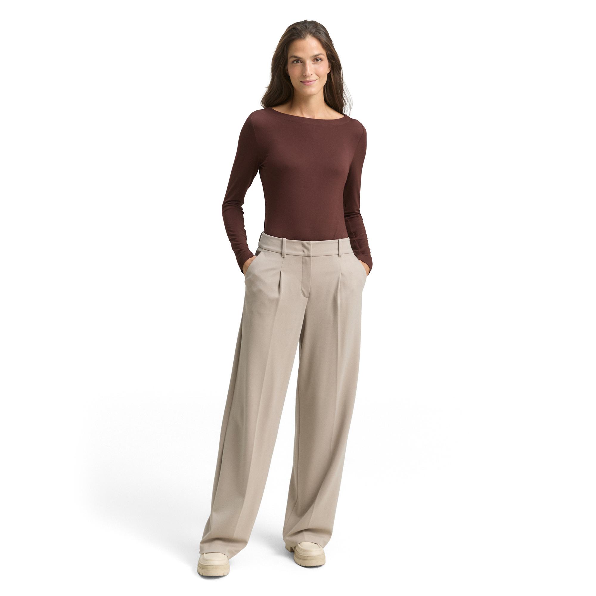 TOM TAILOR Langarm U-Boot-Ausschnitt T-Shirt  