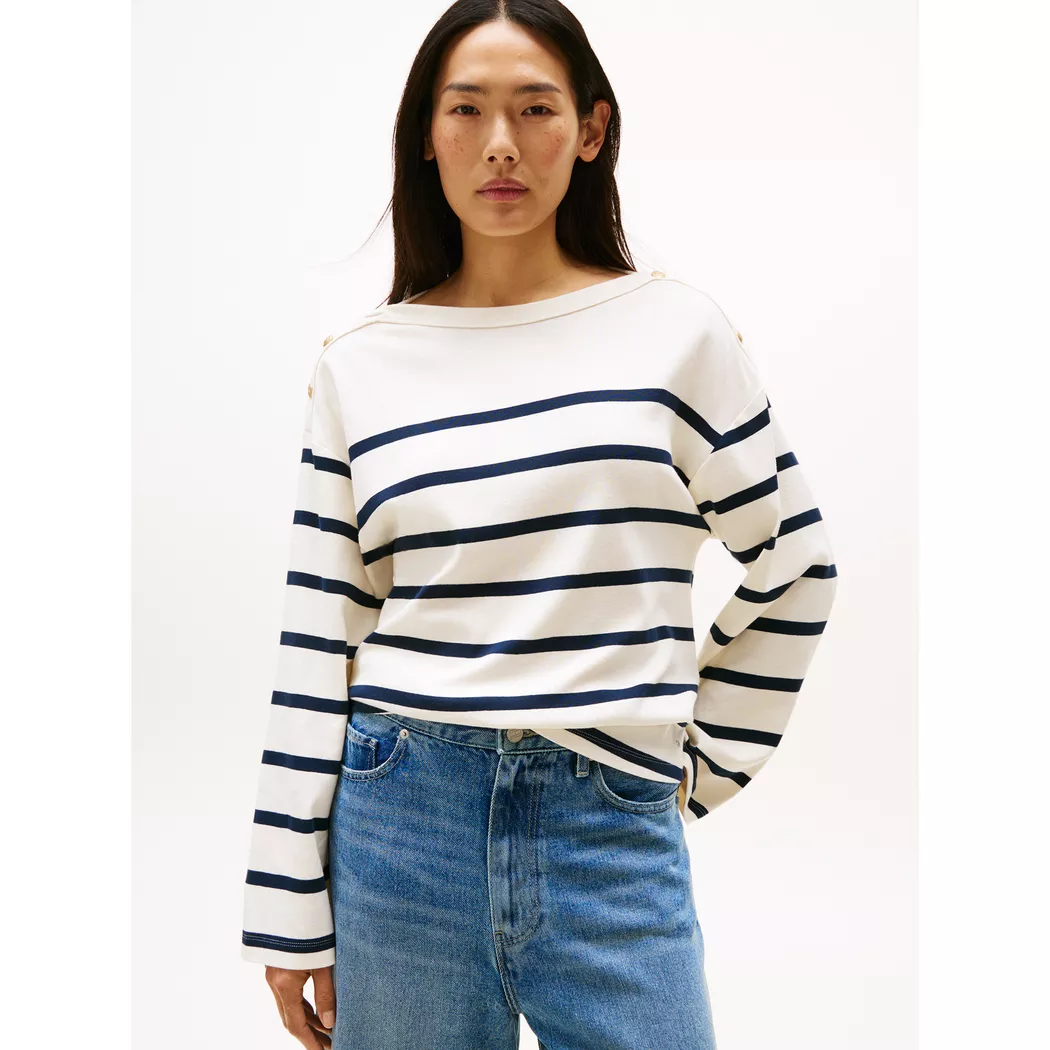 Tommy Hilfiger - T-Shirt, für Damen, Zweifarbig, Größe M