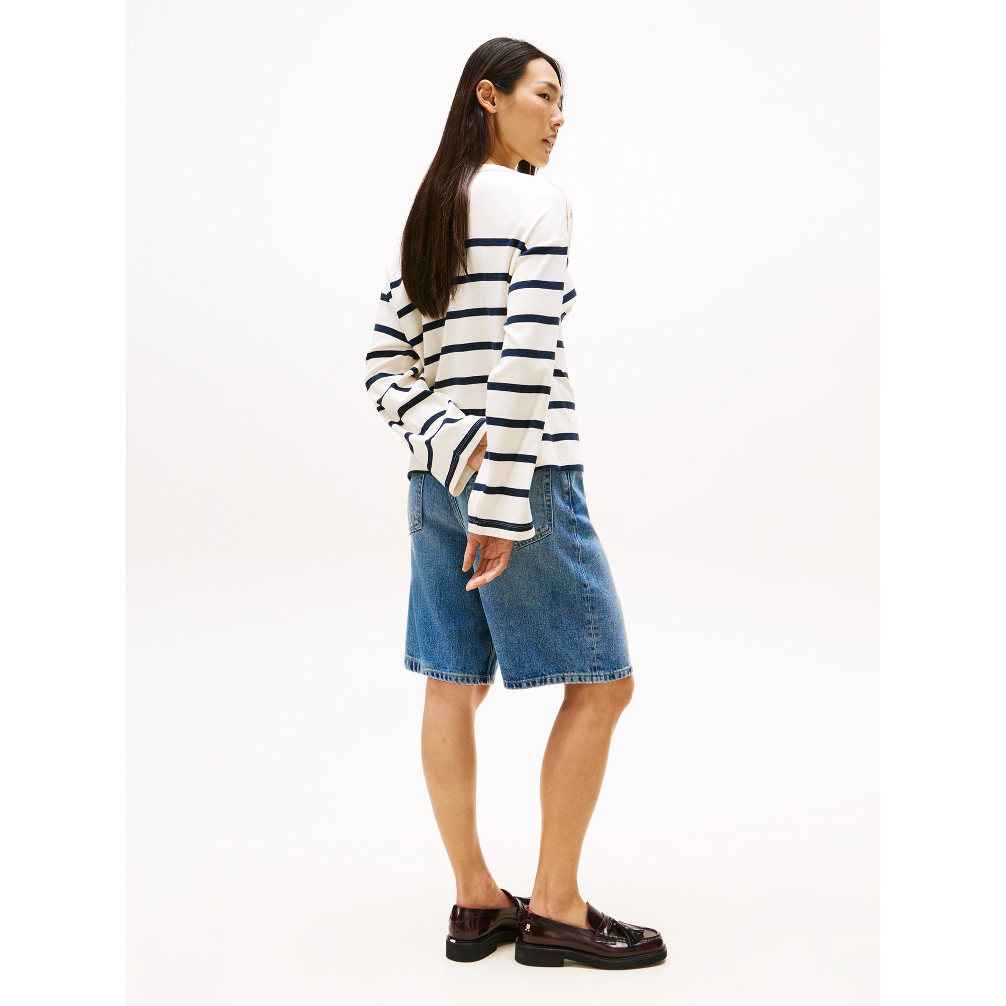TOMMY HILFIGER Langarm T-Shirt mit U-Boot-Ausschnitt  