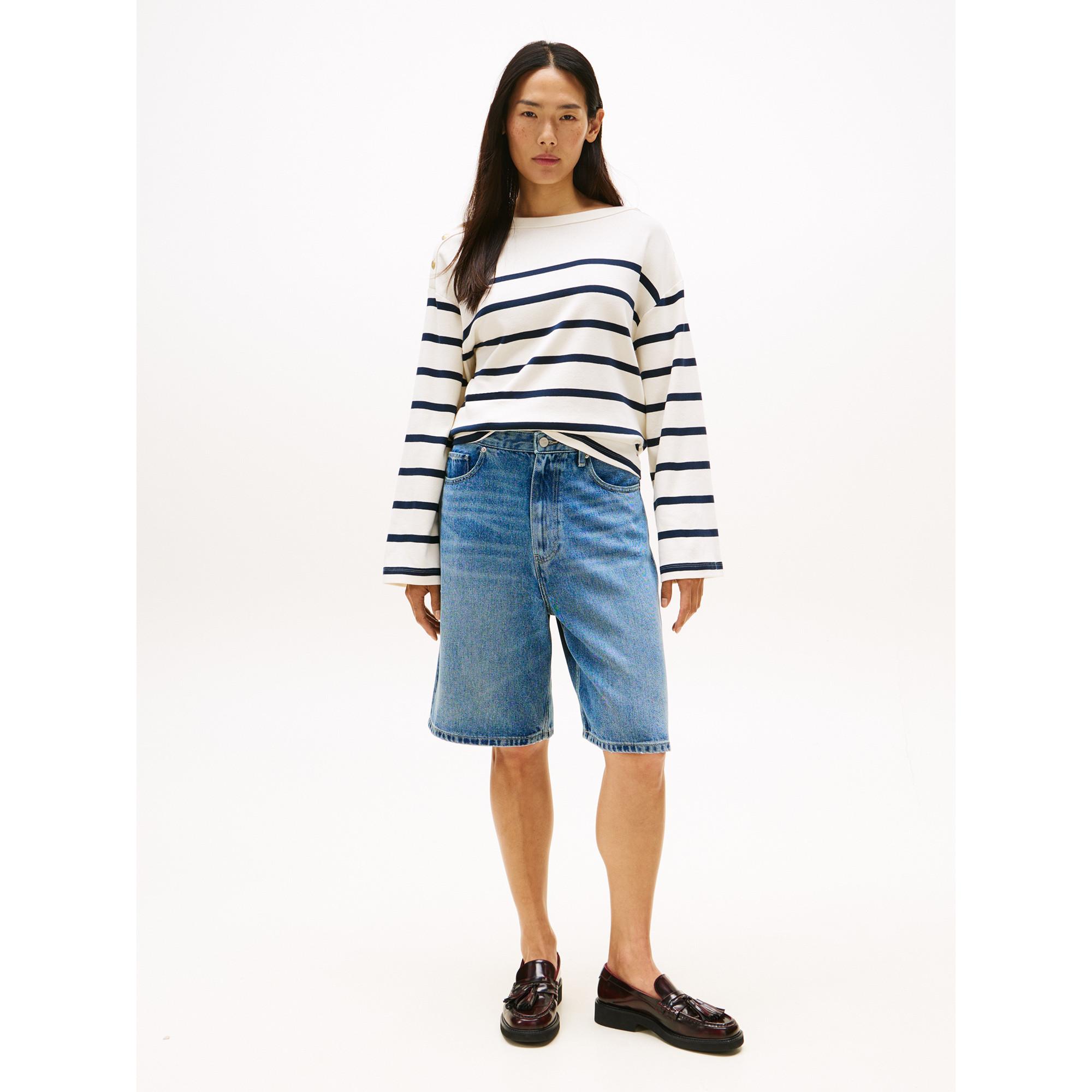 TOMMY HILFIGER Langarm T-Shirt mit U-Boot-Ausschnitt  