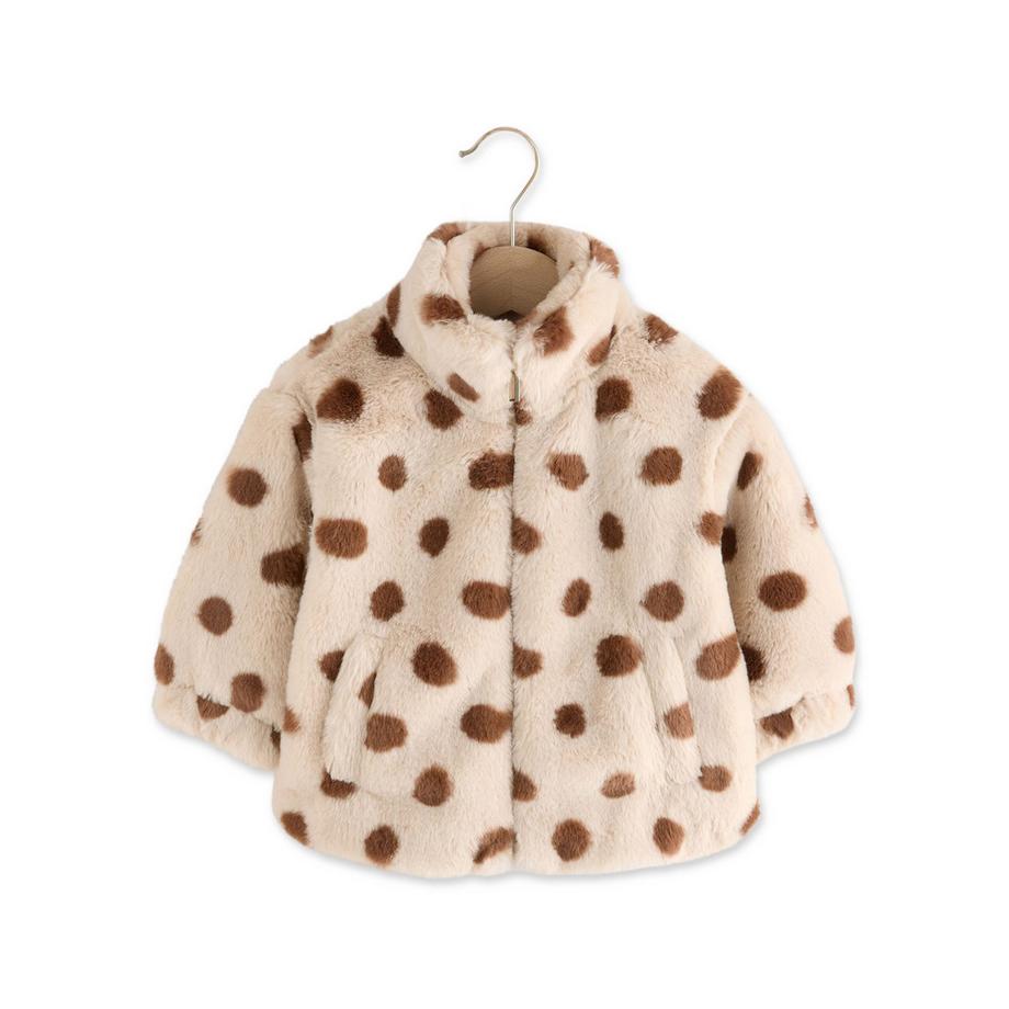 Next Veste Bomber en Fausse Fourrure à Pois  