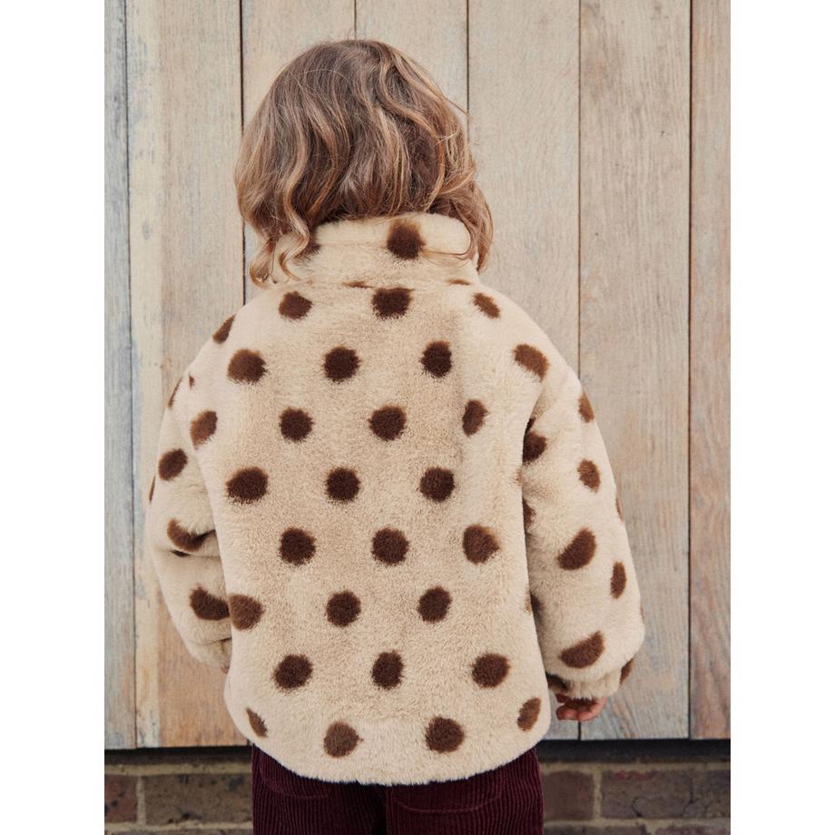 Next Veste Bomber en Fausse Fourrure à Pois  