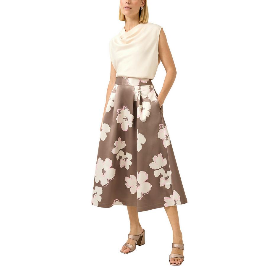S. Oliver Black Label Midi Rock mit Blumenmuster  