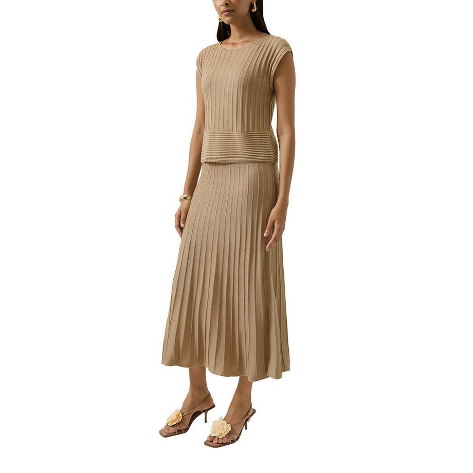 S. Oliver Black Label Abito Midi Plissettato in Maglia  