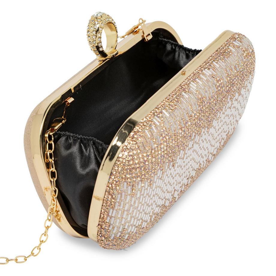 Manor Woman Clutch con Paillettes e Strass  