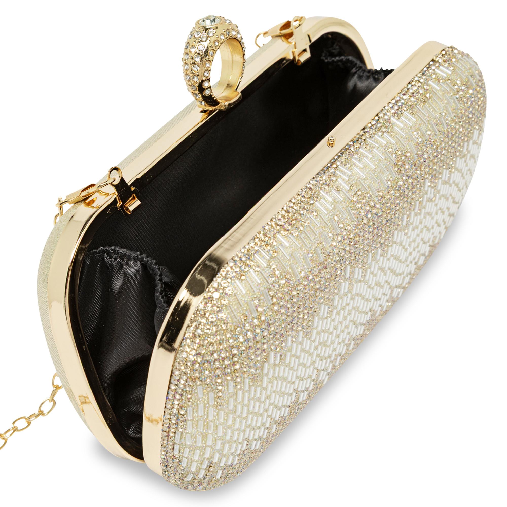 Manor Woman Clutch con Paillettes e Strass  