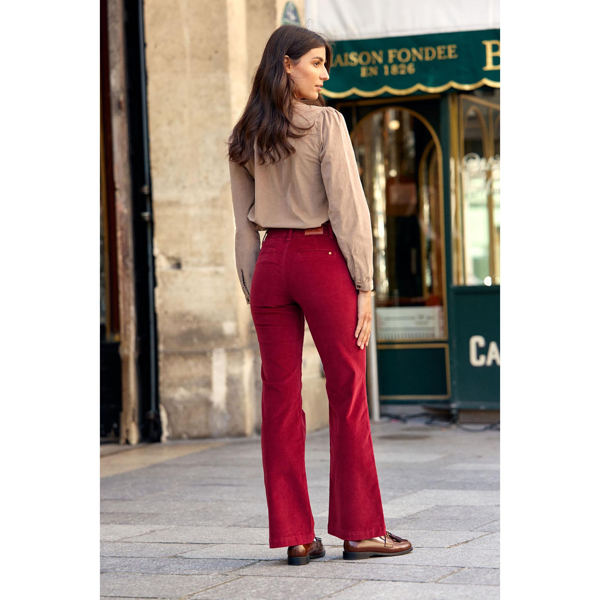 La Petite Etoile Chemisier Manches Longues Velours Côtelé Col Montant  