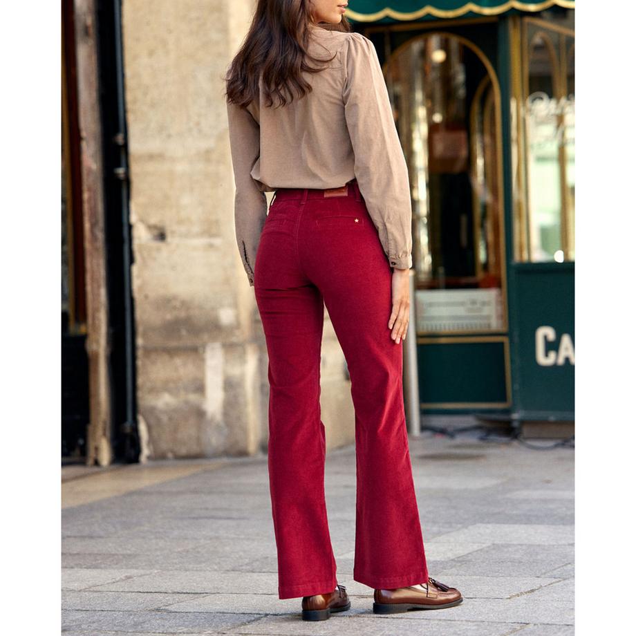 La Petite Etoile Langarm Cordbluse mit Stehkragen  