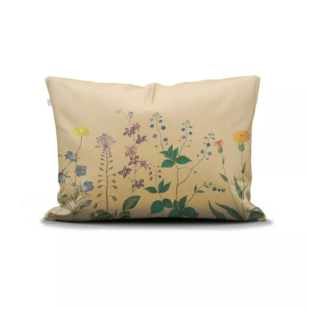 ESSENZA - Kissenbezug, Augustina Kissenbezug mit Blumenmuster, 65 x 65 cm, Gelb
