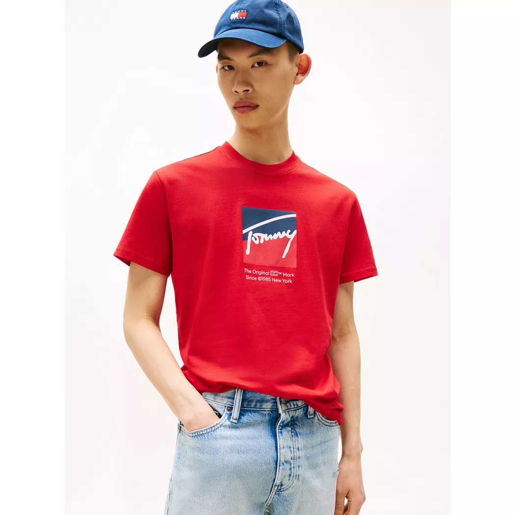 Tommy Jeans - T-Shirt, für Herren, Dunkelrot, Größe XL