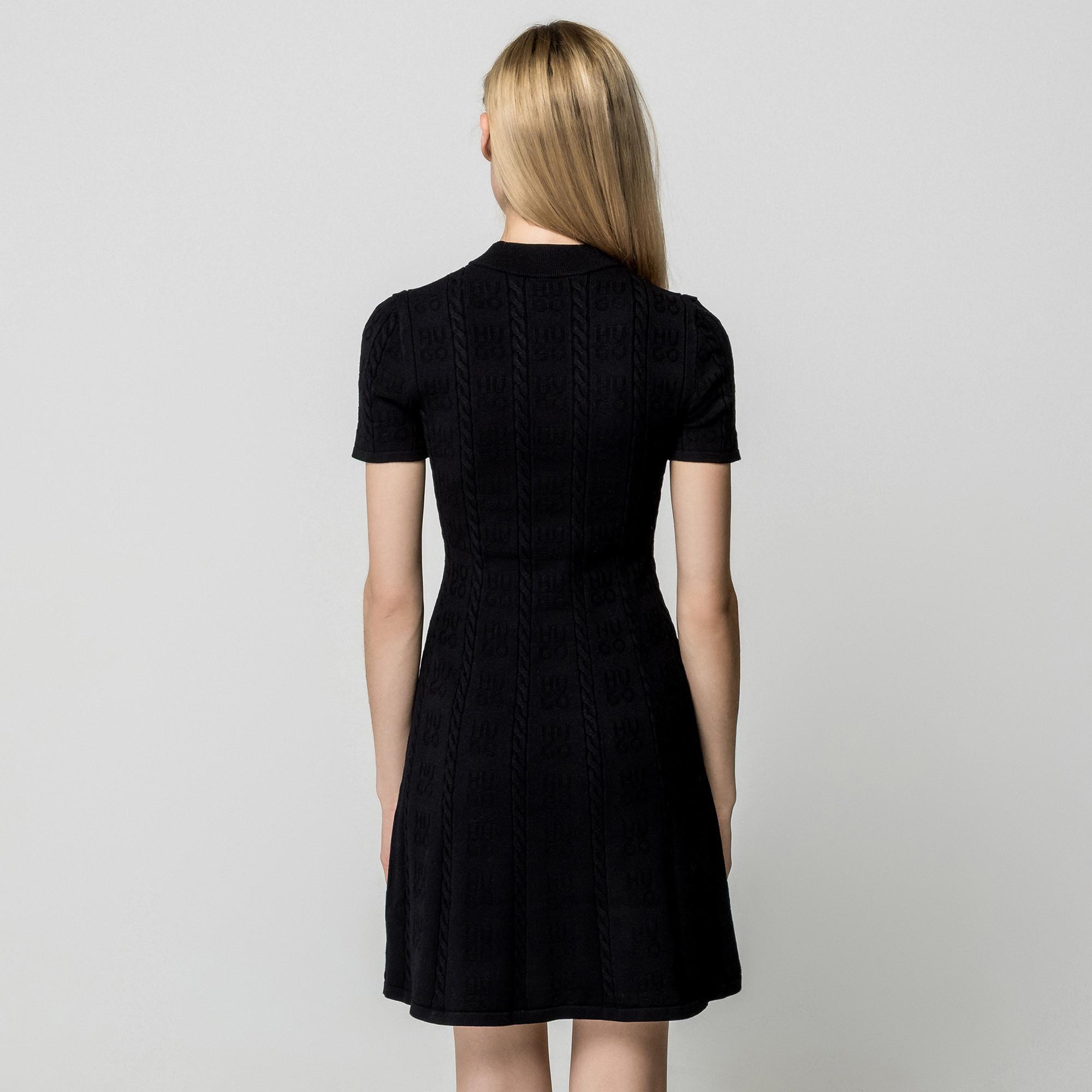 HUGO Vestito Mini Maniche Corte Collo Alto  