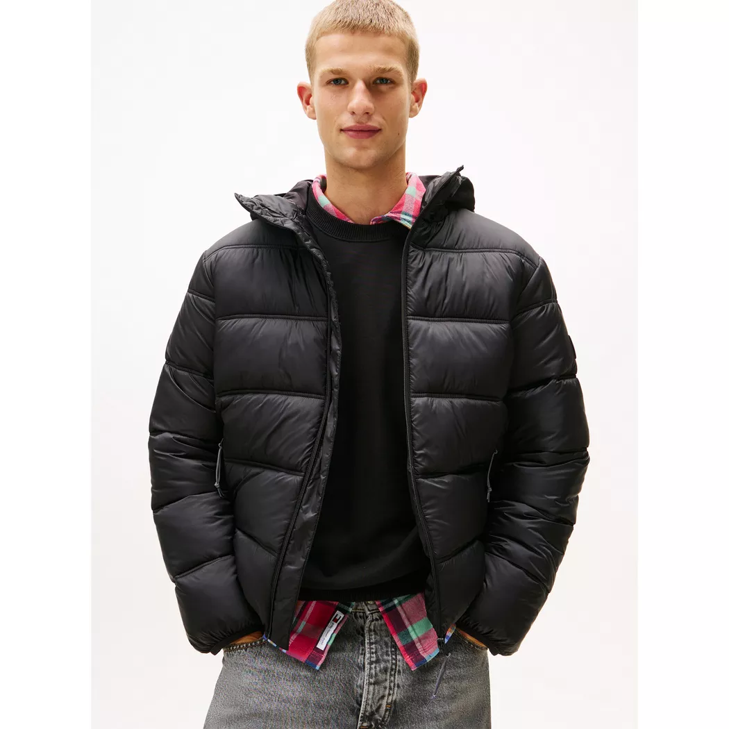 Tommy Jeans pour homme. DM0DM19786 Manteau court essentiel noir (S), Casuel, Polyester