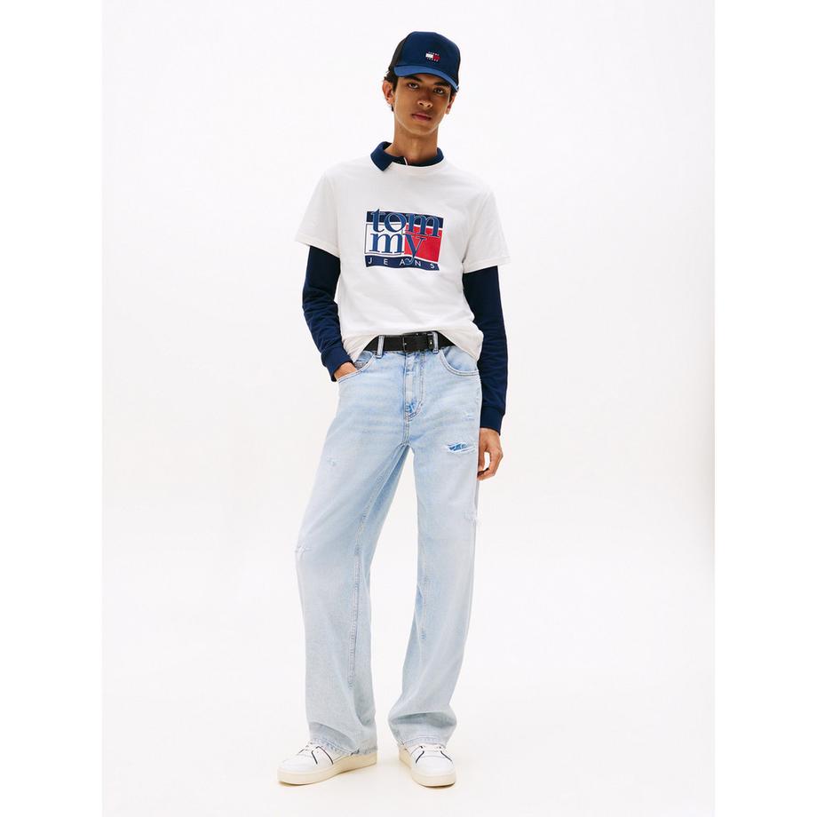 TOMMY JEANS Slim Fit Flag Grafik T-Shirt  